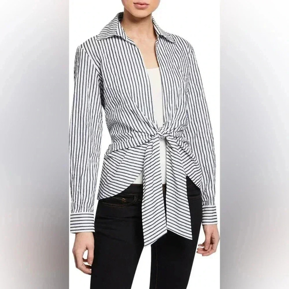 Finley women’s Spectator Stripe Tie Front Top size XL - Picture 1 of 15